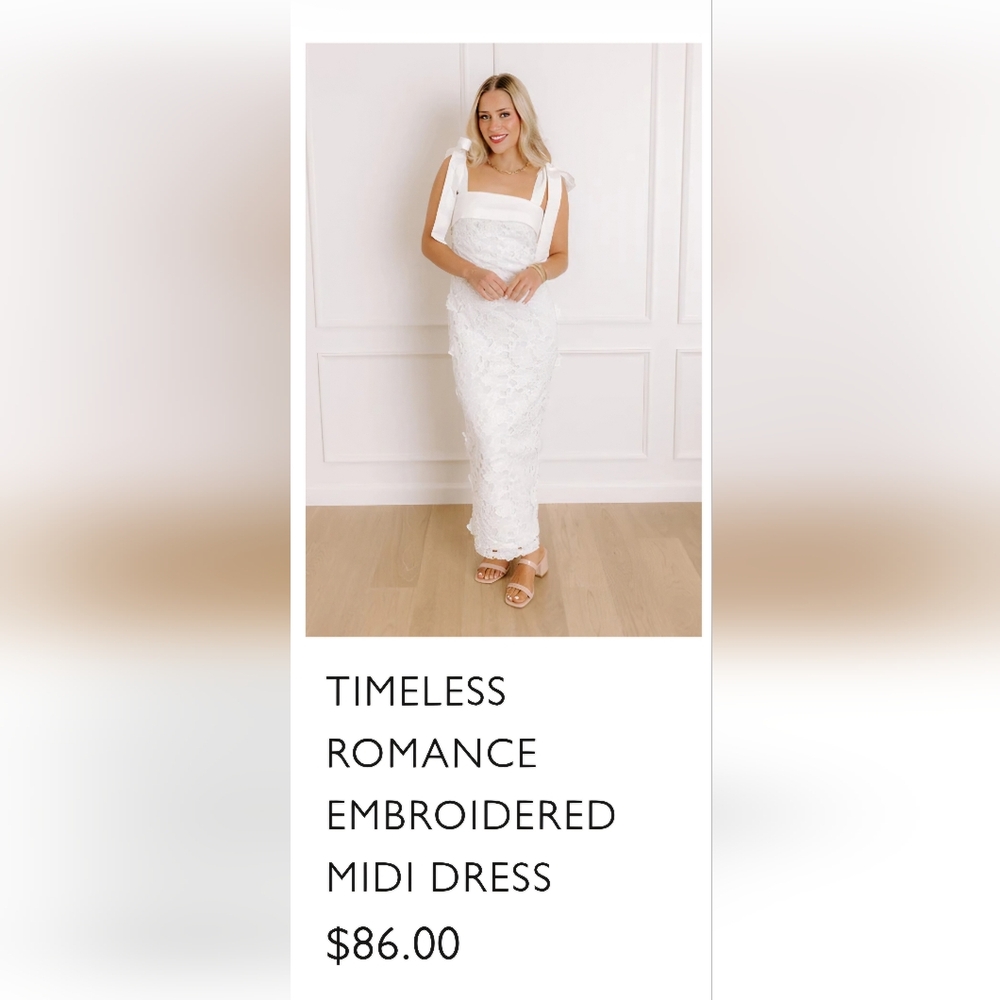Elegant White Lace Midi Dress